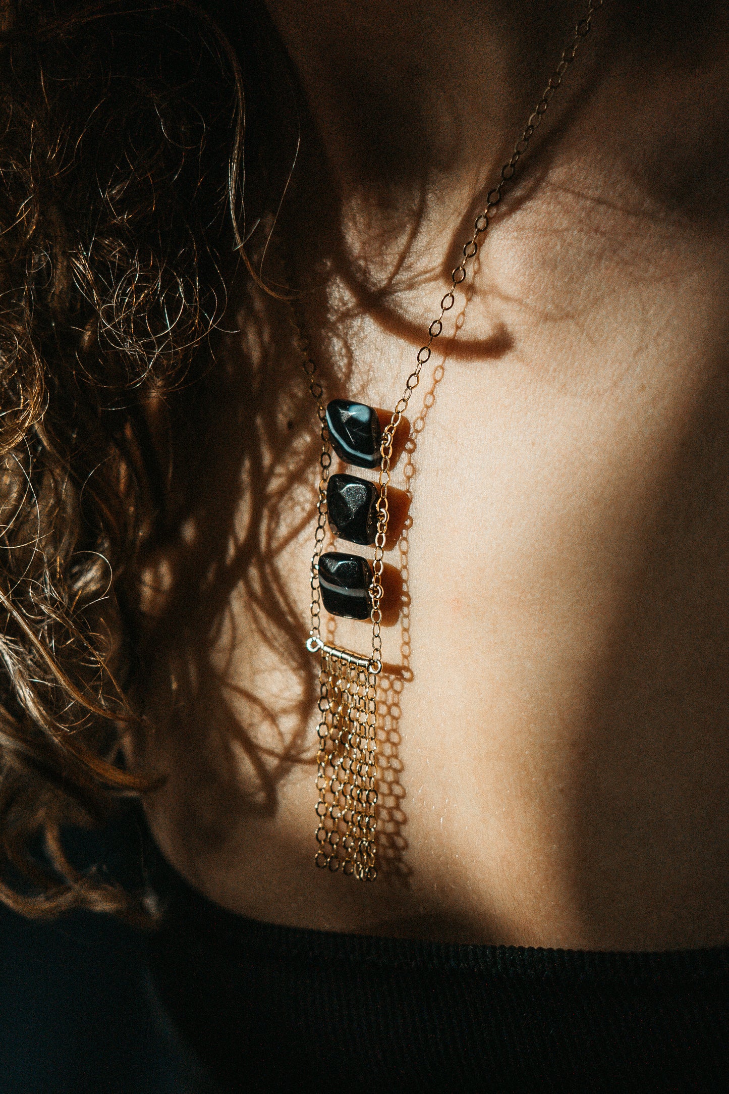 Collier Agate Noir