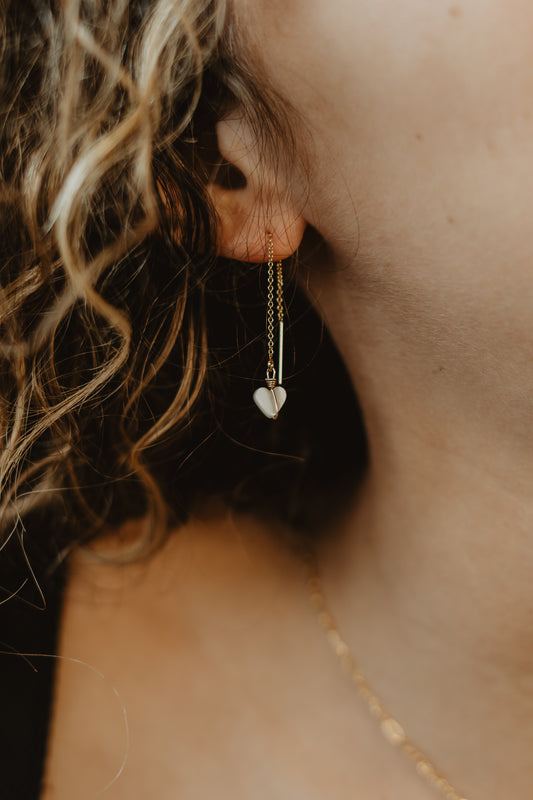 Boucles d'oreille - Coeur de Nacre